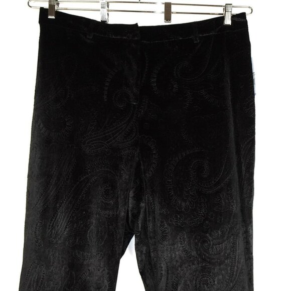 Dex Plus Velvet Pants Women's Plus Size 2X Black Paisley Textured - Picture 3 of 11